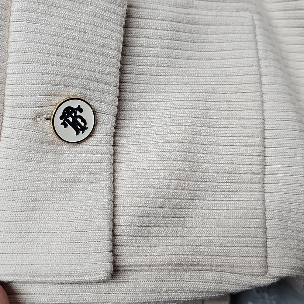 Tory Burch Beige Ribbed Cardigan - Picture 15 of 16